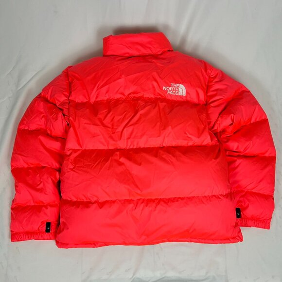 Men's The North Face 1996 Nuptse 700 Fill Down Jacket Size L Brilliant Coral - Picture 2 of 15